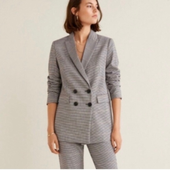 Mango plaid check houndstooth blazer, NWT - Picture 3 of 7